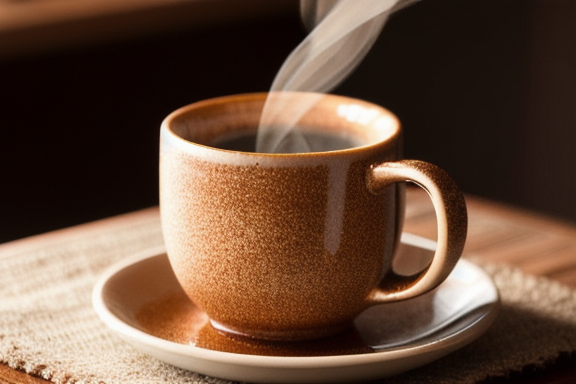 Cup of coffee with cinnamon