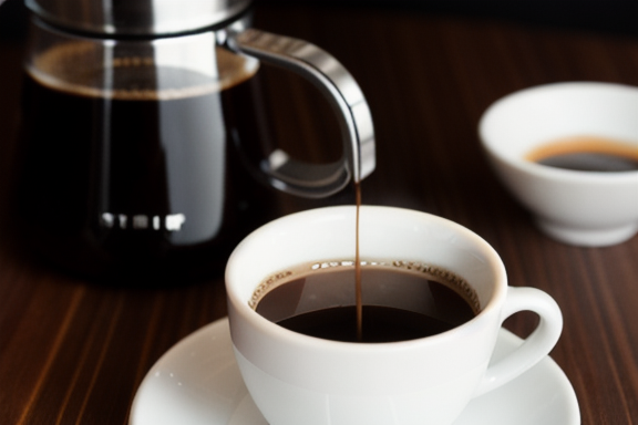 Cup of coffee with coffee beans