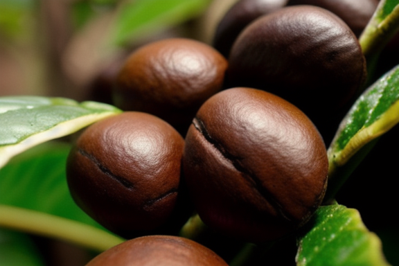 Close-up shot of a coffee bean